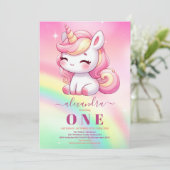 レインボーユニコーン誕生日招待状1st 招待状 (スタンド正面)