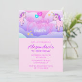 レインボーユニコーン誕生日招待状9th女の子 招待状 (スタンド正面)