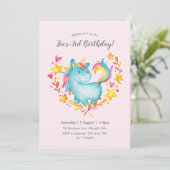 レインボーユニコーン誕生日招待状 子供へ 招待状 (スタンド正面)