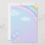 レインボーユニコーン誕生日招待状 招待状 (裏面)