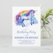レインボーユニコーン誕生日招待状 招待状 (スタンド正面)