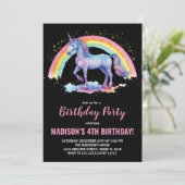 レインボーユニコーン誕生日招待状 招待状 (スタンド正面)