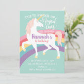 レインボーユニコーン誕生日招待状 招待状 (スタンド正面)