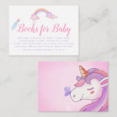 レインボーユニコーン赤ちゃんガールシャワー予約リクエスト エンクロージャーカード (正面/裏面)
