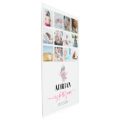 レインボーユニコーン赤ちゃんガール1年写真コラージュ メタルプリント (3/4)