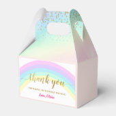 レインボーユニコーン金ゴールドグリッターガール誕生日 フェイバーボックス (裏面サイド)