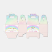 レインボーユニコーン金ゴールドグリッターガール誕生日 フェイバーボックス (折り畳みなし)