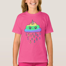 レインボーユニコーン雨雲Tシャツ