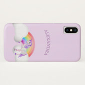 レインボーユニコーン魔法のかわいいパーソナル Case-Mate iPhoneケース (裏面(横))