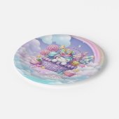 レインボーユニコーン魔法モーメントガール誕生日 ペーパープレート (アングル)