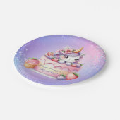 レインボーユニコーン魔法モーメントガール誕生日 ペーパープレート (アングル)