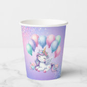レインボーユニコーン魔法モーメントガール誕生日 紙コップ (裏面)