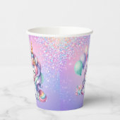 レインボーユニコーン魔法モーメントガール誕生日 紙コップ (左)