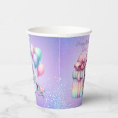 レインボーユニコーン魔法モーメントガール誕生日 紙コップ (右)