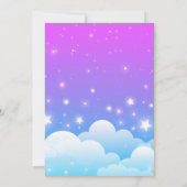 レインボーユニコーン1stバースデーパーティーガール 招待状 (裏面)