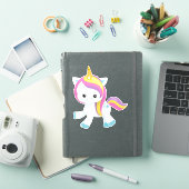 レインボーユニコーン，かわいいユニコーン，スター，魔法ユニコーン シール (iPadカバー)