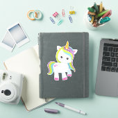レインボーユニコーン，かわいいユニコーン，魔法ユニコーン，スター シール (iPadカバー)