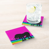 レインボーユニコーン ガラスコースター (アングル)