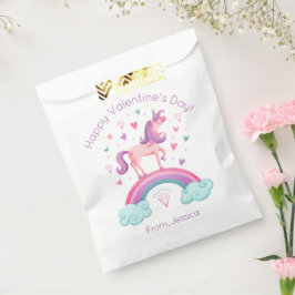 レインボーユニコーン キッズ バレンタインデーお菓子袋 フェイバーバッグ