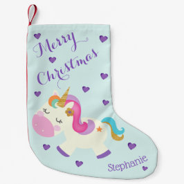 レインボーユニコーン クリスマス ギラギラアクア スモールクリスマスストッキング
