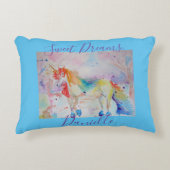 レインボーユニコーン ピンク 女の子 スウィートドリームス クッション (正面)