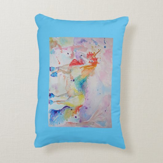 レインボーユニコーン ピンク 女の子 スウィートドリームス クッション (裏面(縦))