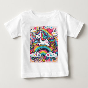 レインボーユニコーン ベビーTシャツ