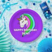 レインボーユニコーン ペーパープレート (パーティー)