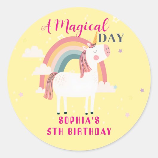 レインボーユニコーン ラウンドシール (正面)