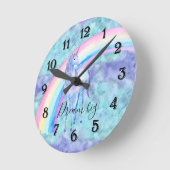 レインボーユニコーン ラウンド壁時計 (傾斜)