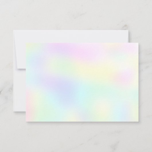 レインボーユニコーン&恐竜の友人の誕生日パーティー サンキューカード (裏面)