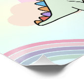 レインボーユニコーン&恐竜の友人の誕生日パーティー ポスター (コーナー)