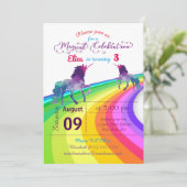 レインボーユニコーン – 誕生日招待状 招待状 (スタンド正面)