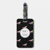 レインボーユニコーン&金ゴールドスターズ ラゲッジタグ (裏面縦)