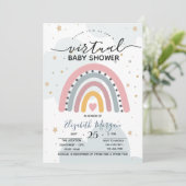 レインボーユニークドットバーチャル赤ちゃんシャワー招待状 招待状 (スタンド正面)