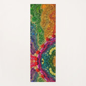 レインボーユニークマルディグラスビーズアートYOGA MAT- ヨガマット (正面)