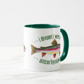 レインボーユーモアのあるトラウトデザイン マグカップ (正面右)