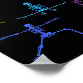 レインボーヨガスケルトンエクササイズボーンハロウィーンパーツ ポスター (角)