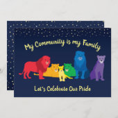 レインボーライオンプライドLGBTプライドパーティー 招待状 (正面/裏面)