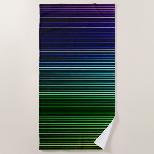 レインボーライトストライプ ビーチタオル (正面)