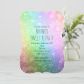 レインボーライトスパークルスウィート16パーティの招待状 招待状 (スタンド正面)