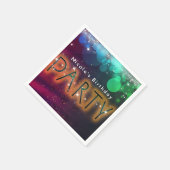 レインボーライトスパークルダンスクラブバースデーパーティー スタンダードカクテルナプキン (角)