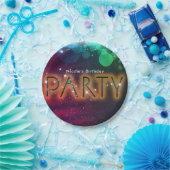 レインボーライトスパークルダンスクラブバースデーパーティー ペーパープレート (パーティー)