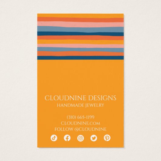 レインボーラインイヤリングネックレスジュエリーディスプレイカード (裏面)