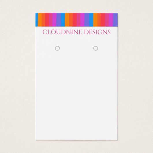 レインボーラインイヤリングネックレスジュエリーディスプレイカード (正面)