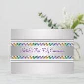 レインボーラインストーンパープルホワイトガールファーストコモン 招待状 (スタンド正面)