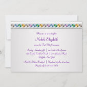 レインボーラインストーンパープルホワイトガールファーストコモン 招待状 (裏面)