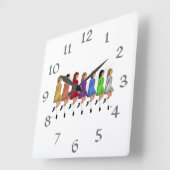 レインボーライン スクエア壁時計 (傾斜)