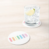 レインボーラウンド紙コースター ラウンドペーパーコースター (インサイチュ)