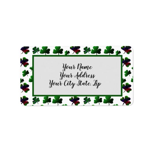 レインボーラッキーシャムロックデザイン ラベル (正面)